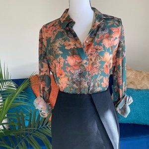 Floral Button Down Blouse